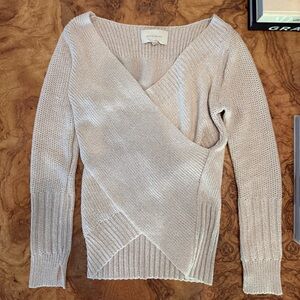 Brochu Walker Beige Knit Wrap Top